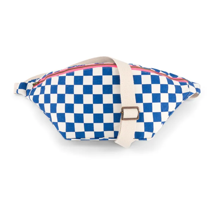 Rose in April Sac banane Check | Bleu