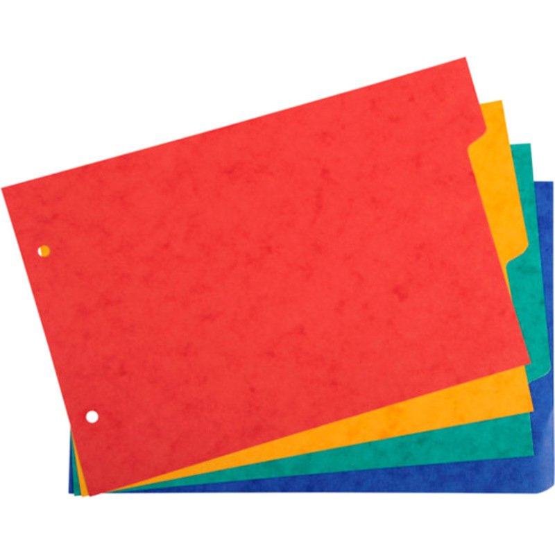 Intercalaires pour fiches bristol a5 148x210mm 4        positions