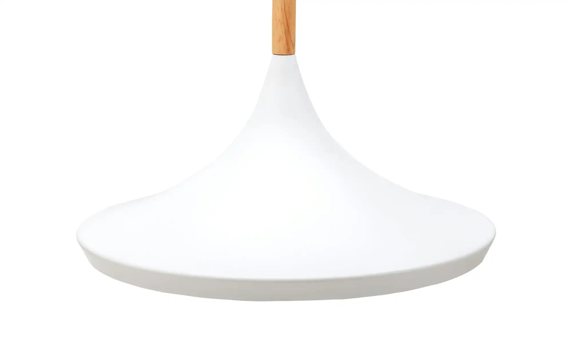 Pendelleuchte, 1-flammig, weiß / Holz
