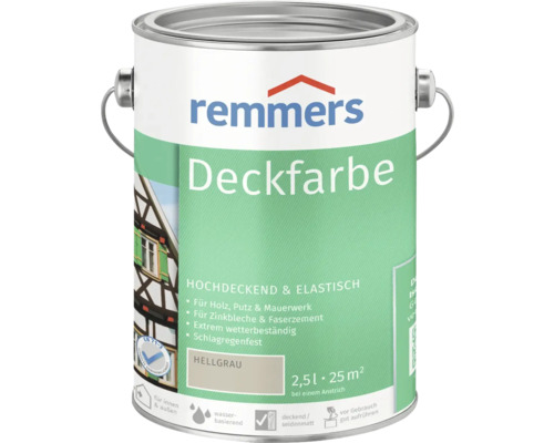 Remmers Deckfarbe Holzfarbe licht grijs 2,5 l