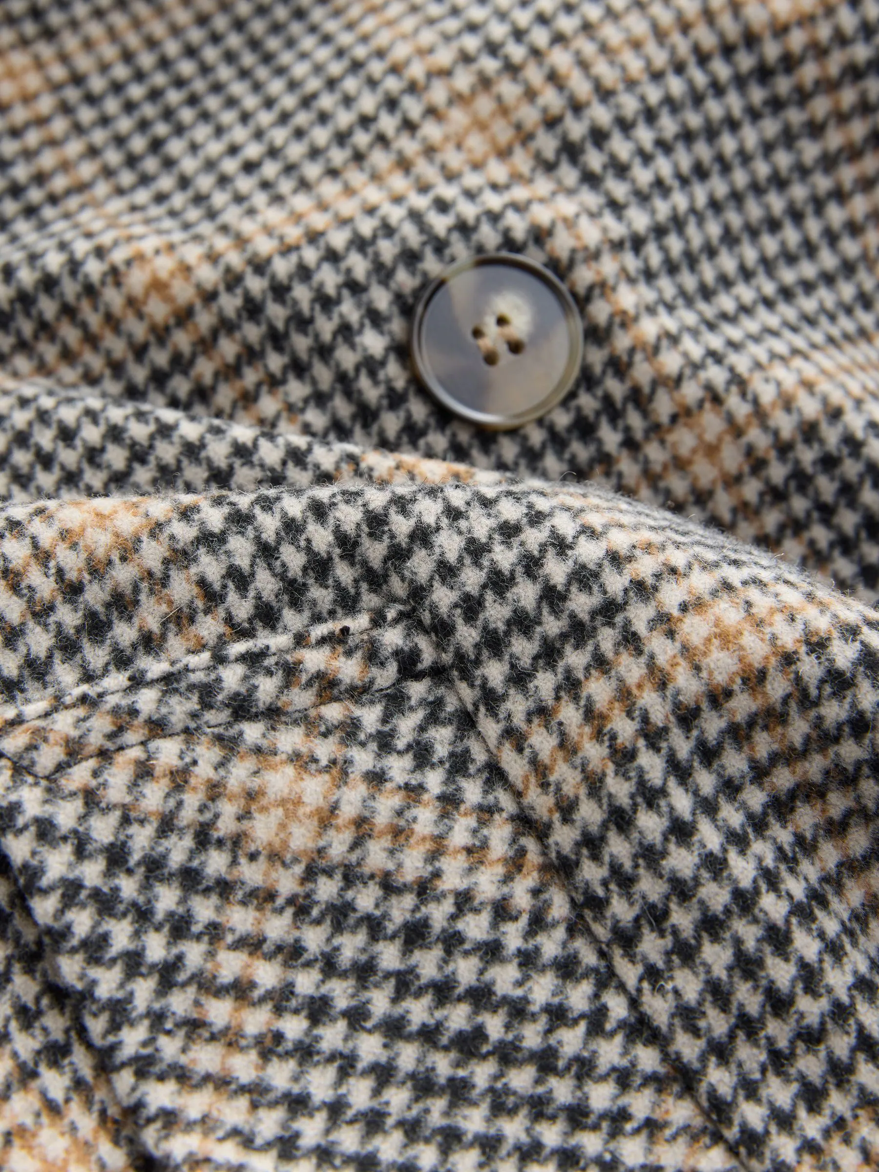 Bruin geruit - Lange maxi-jas