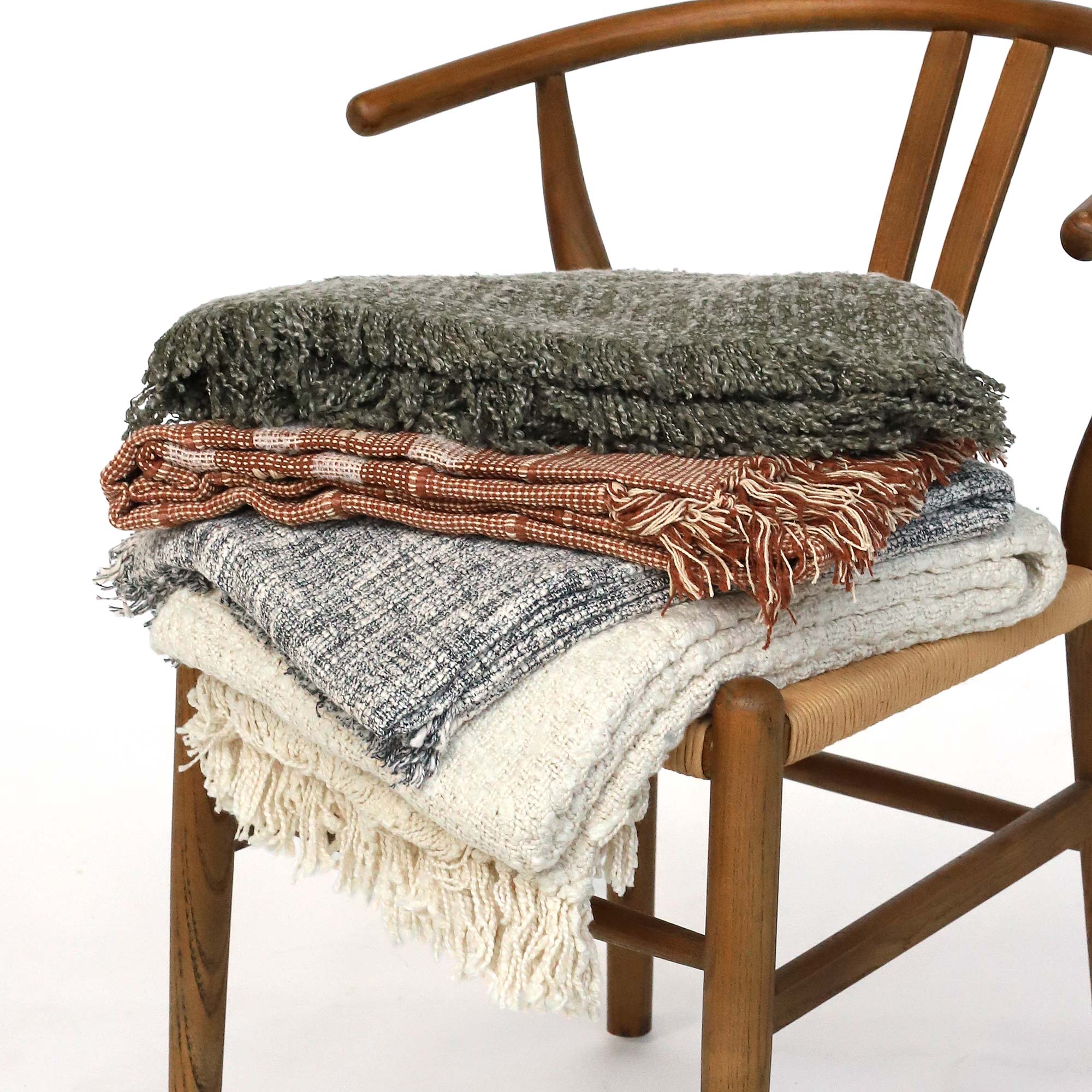 Throw 'Kallisti' weiß, B 170 cm, L 130 cm von fischer's lagerhaus