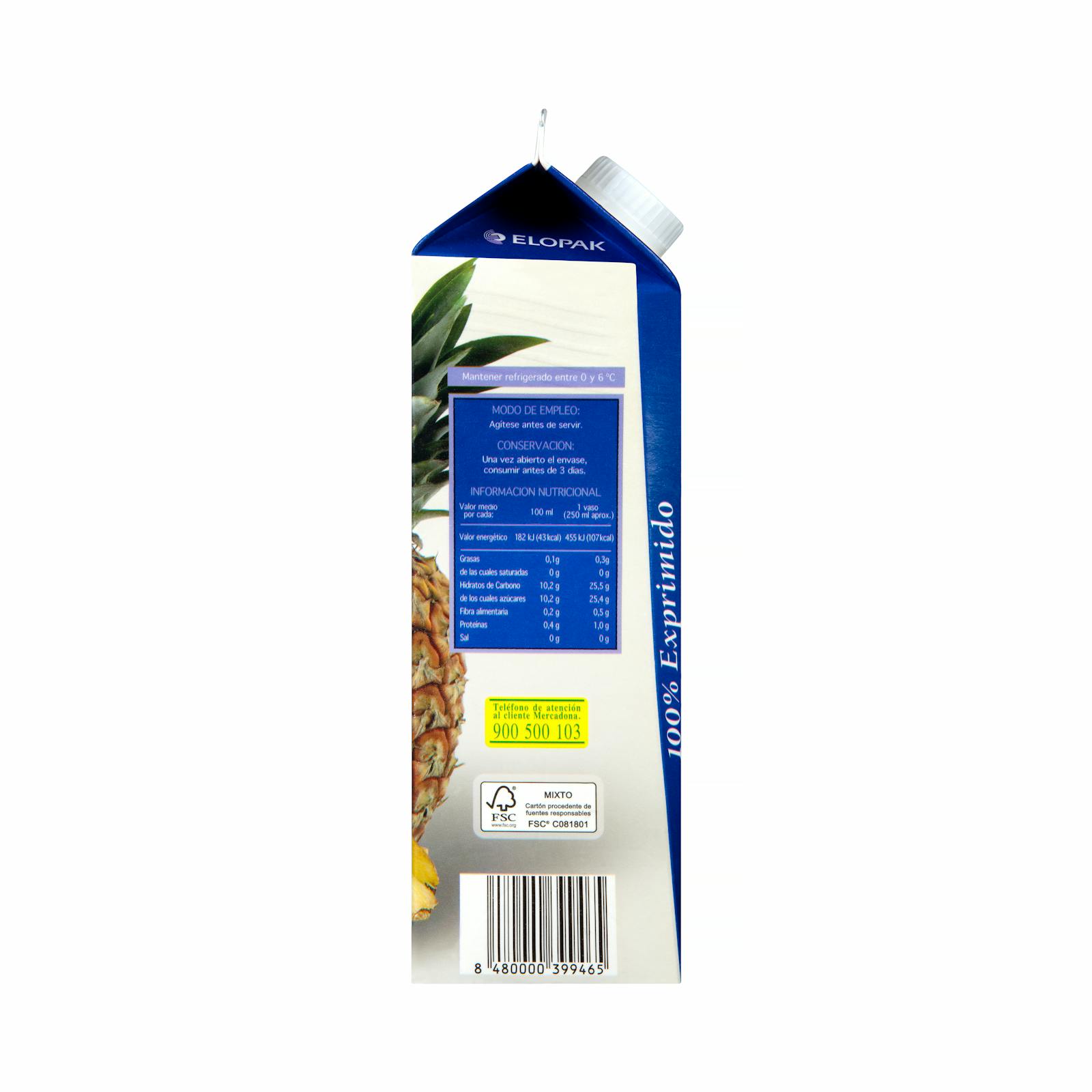 Jus d'ananas sélection Hacendado