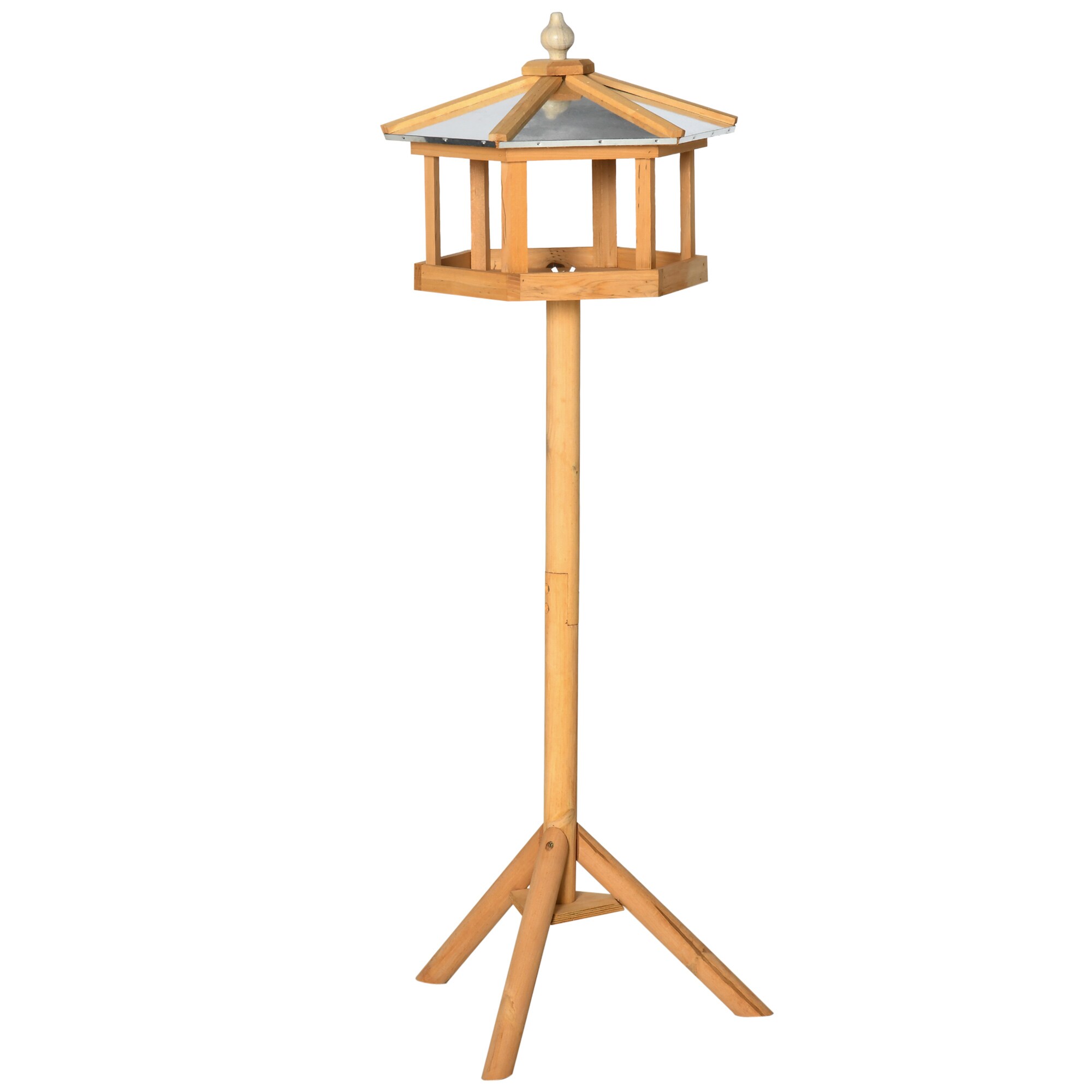 PawHut Vogelhaus mit Ständer und Zinkdach braun 110x40 cm (HxØ)