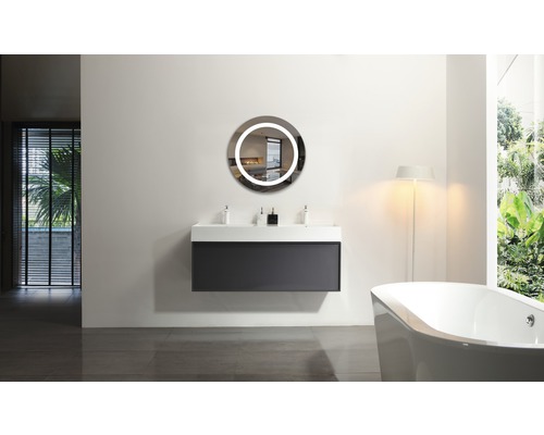 LED badkamerspiegel Silver Sun met aluminium frame Ø 59 cm IP 24 (spatwaterdicht)