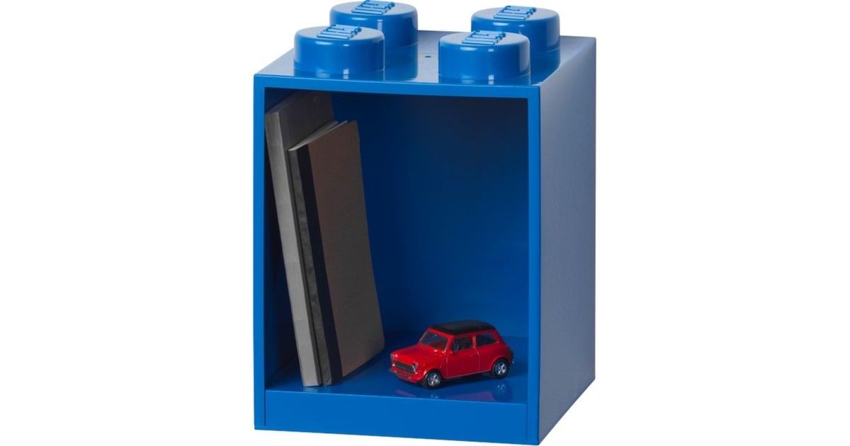 Room CopenhagenLEGO Brick Shelf, 4 noppen wandschap  (Blauw)