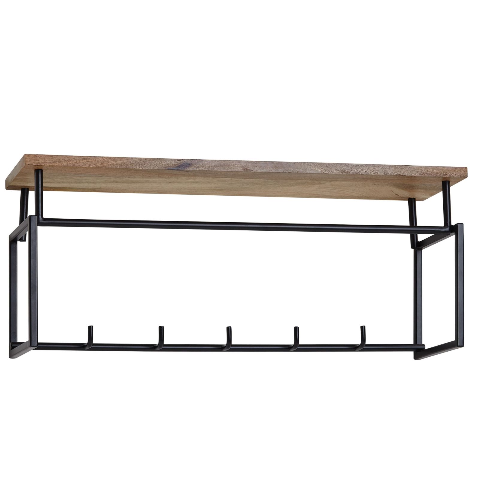 Wandgarderobe - Mango massiv - Eisen - 5 Haken - 71 cm