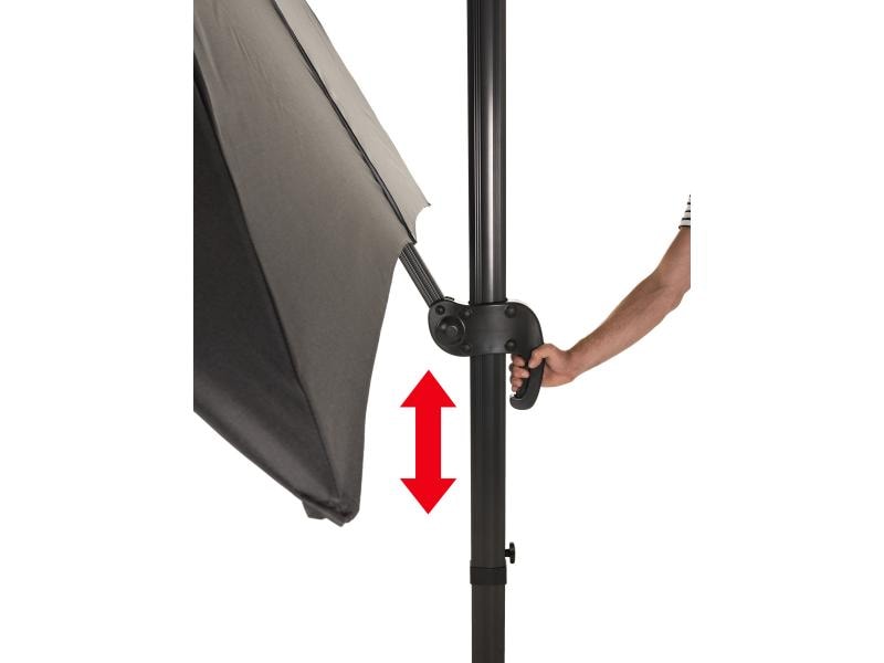 COCON Sonnenschirm TR-031, 300 x 300 cm, hängend, Grau Eleganter Ampelschirm für heisse Sommertage