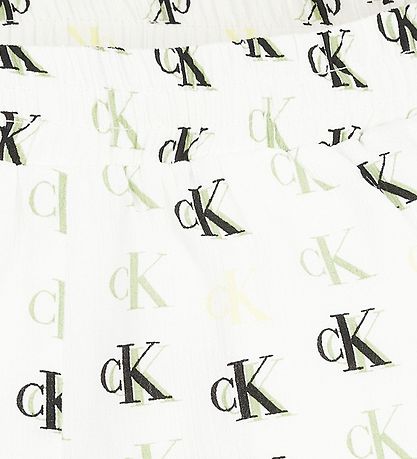 Calvin Klein Shorts - Monogram - Hvid/ Grøn