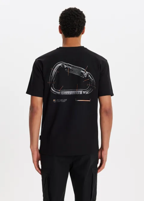 T-shirt met print karabiner zwart (ZWART)