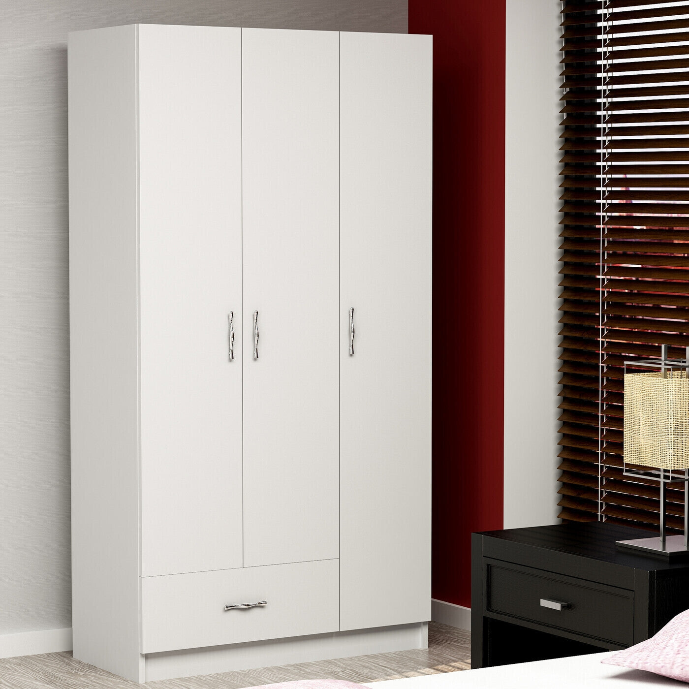 Giga Meubel - Kledingkast Wit Hout - 90x40x170cm - Gabi