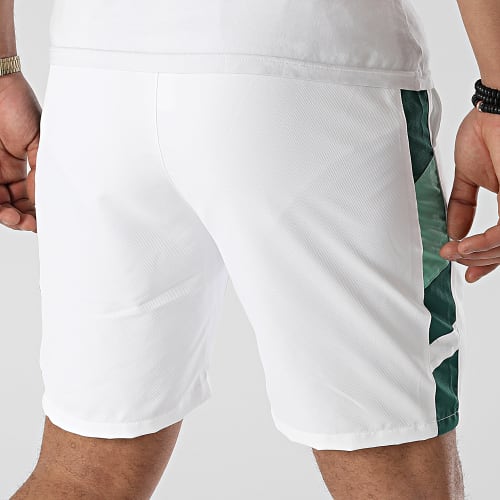 Short Jogging A Bandes 034 Blanc Vert