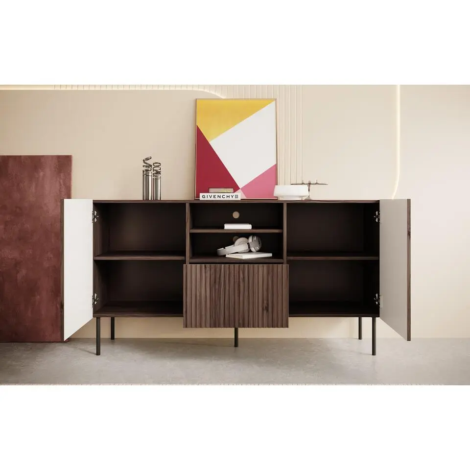 Meubella - Dressoir Tartagal - Donkerbruin eiken - 150 cm
