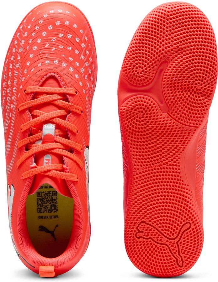 PUMA Teen FUTURE 9 PLAY IT JR Zaalvoetbalschoenen 108927 01 Glowing Red-White-Black-Silver