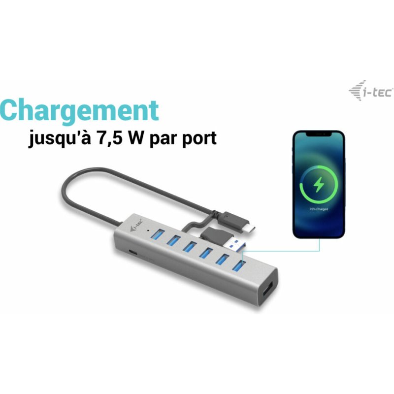 i-tec USB-C/USB-A Charging Metal HUB 7 Port
