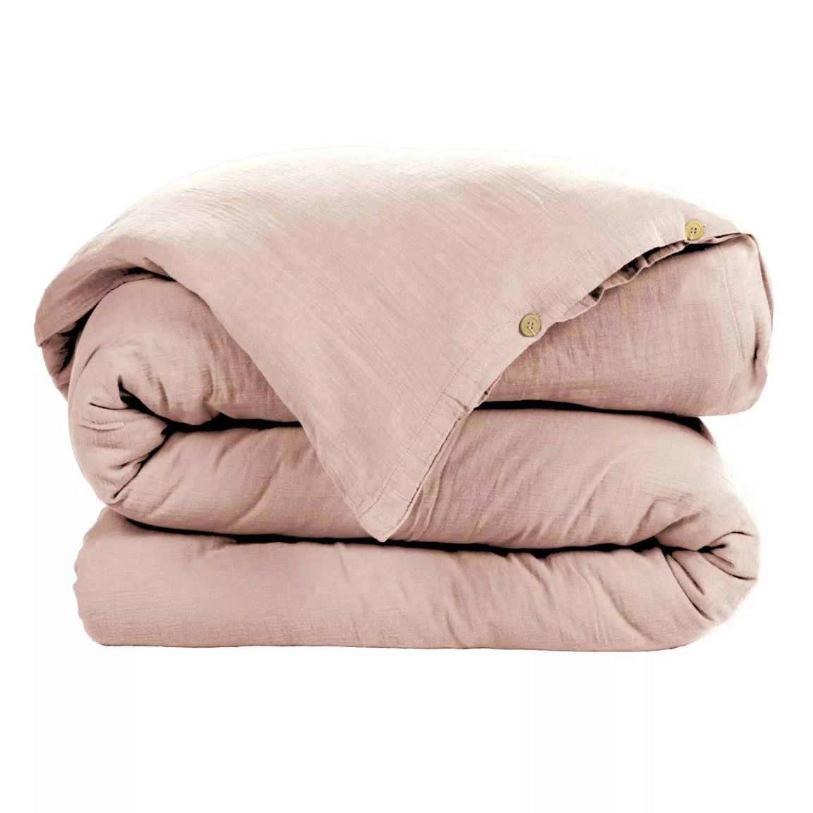 Housse de couette gaze de coton (200 x 200 cm) Gaïa Rose poudré