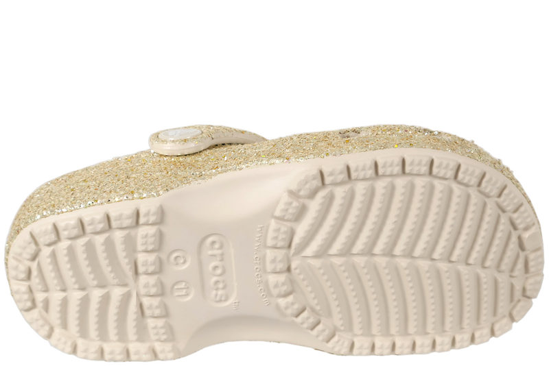 CROCS CLASSIC CHUNKY GLITTER CLOGS MED GULD GLIMMER