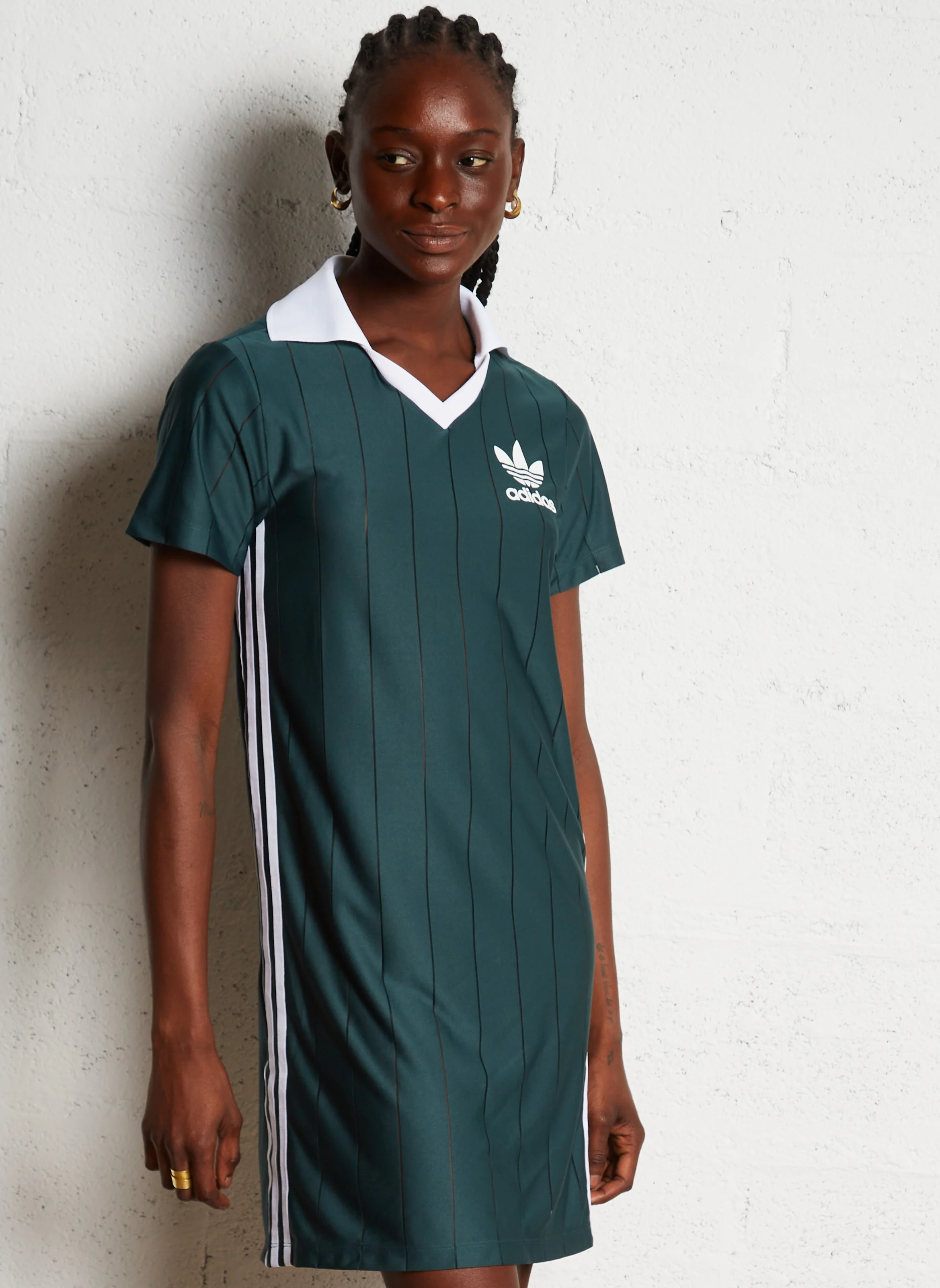 Robe courte rayée| Vert
