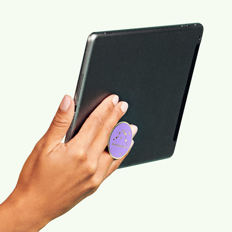 PopGrip Premium Finger Griff Halterung (Austauschbarer Top) für Smartphones / Tablets (805989) - Enamel Aquarius