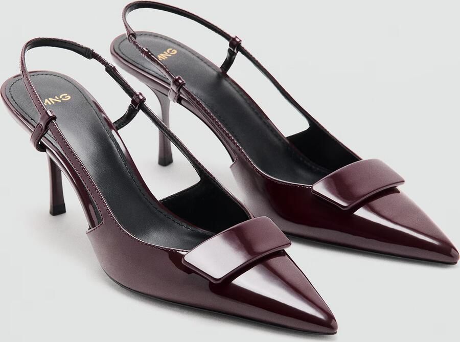 Mango lak slingback pumps bordeaux