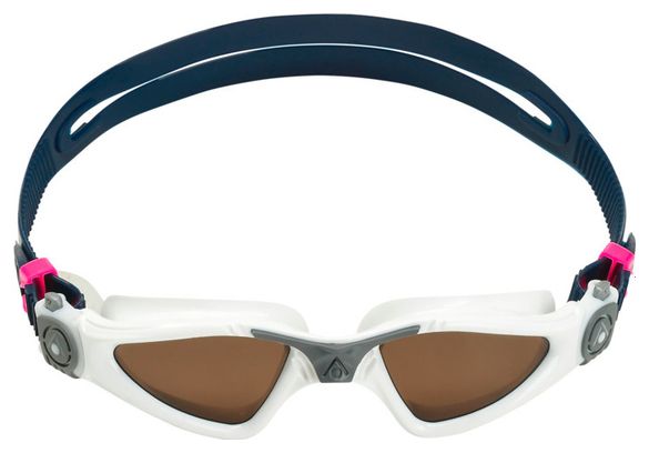 Lunettes de natation Kayenne Small Blanc/Gris - Verre Polarisés Maron