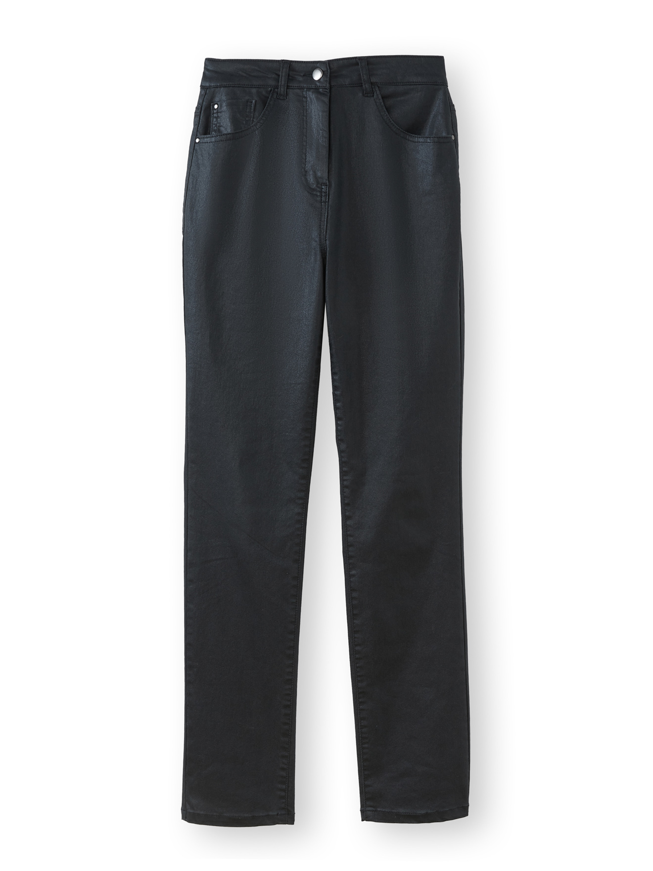 Pantalon coupe droite enduit