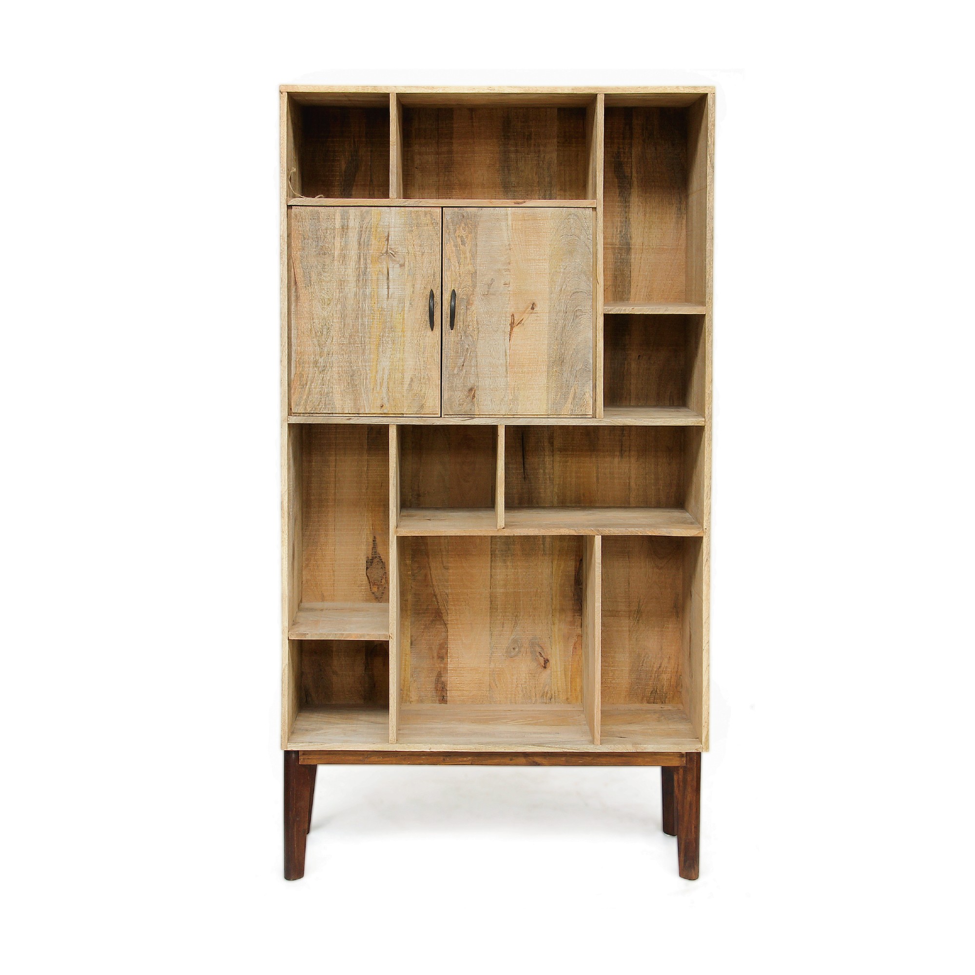Regalschrank 'Berkhood', natur, braun, B 100 cm, H 181 cm, T 36 cm von fischer's lagerhaus