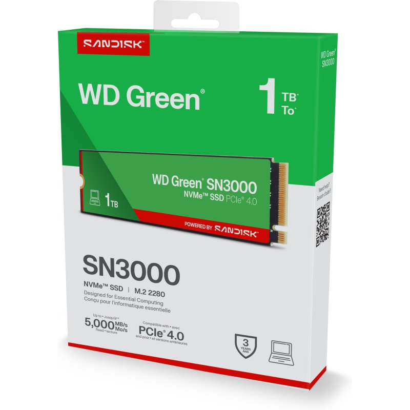 Western Digital Green WD SN3000 NVMe 1 To M.2 PCI Express 4.0 QLC 3D NAND