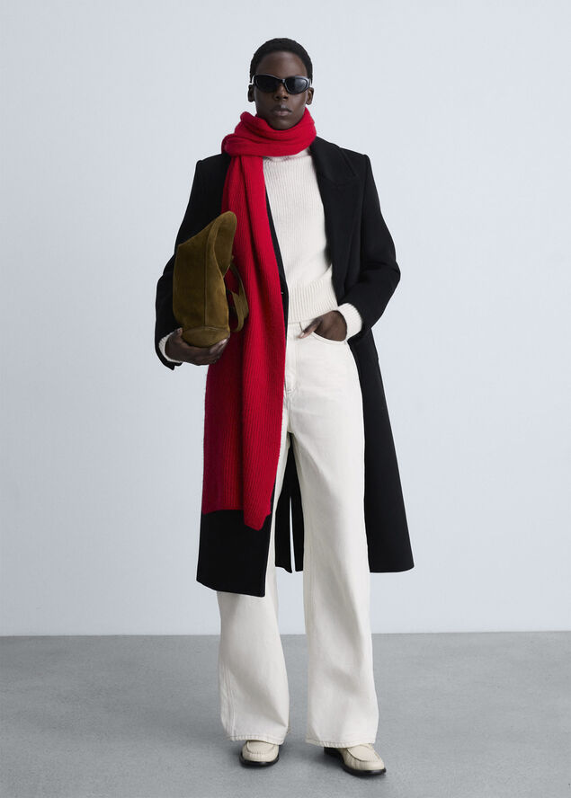 MANGO Lapels wool coat Black