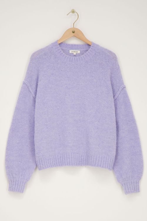 Lila oversized trui met ballon mouwen