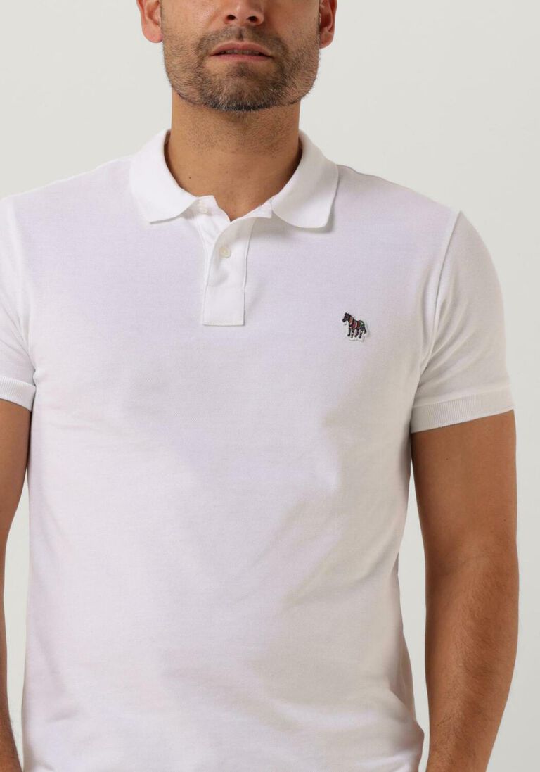 PS PAUL SMITH witte ps paul smith polo mens slim fit ss polo shirt zebra