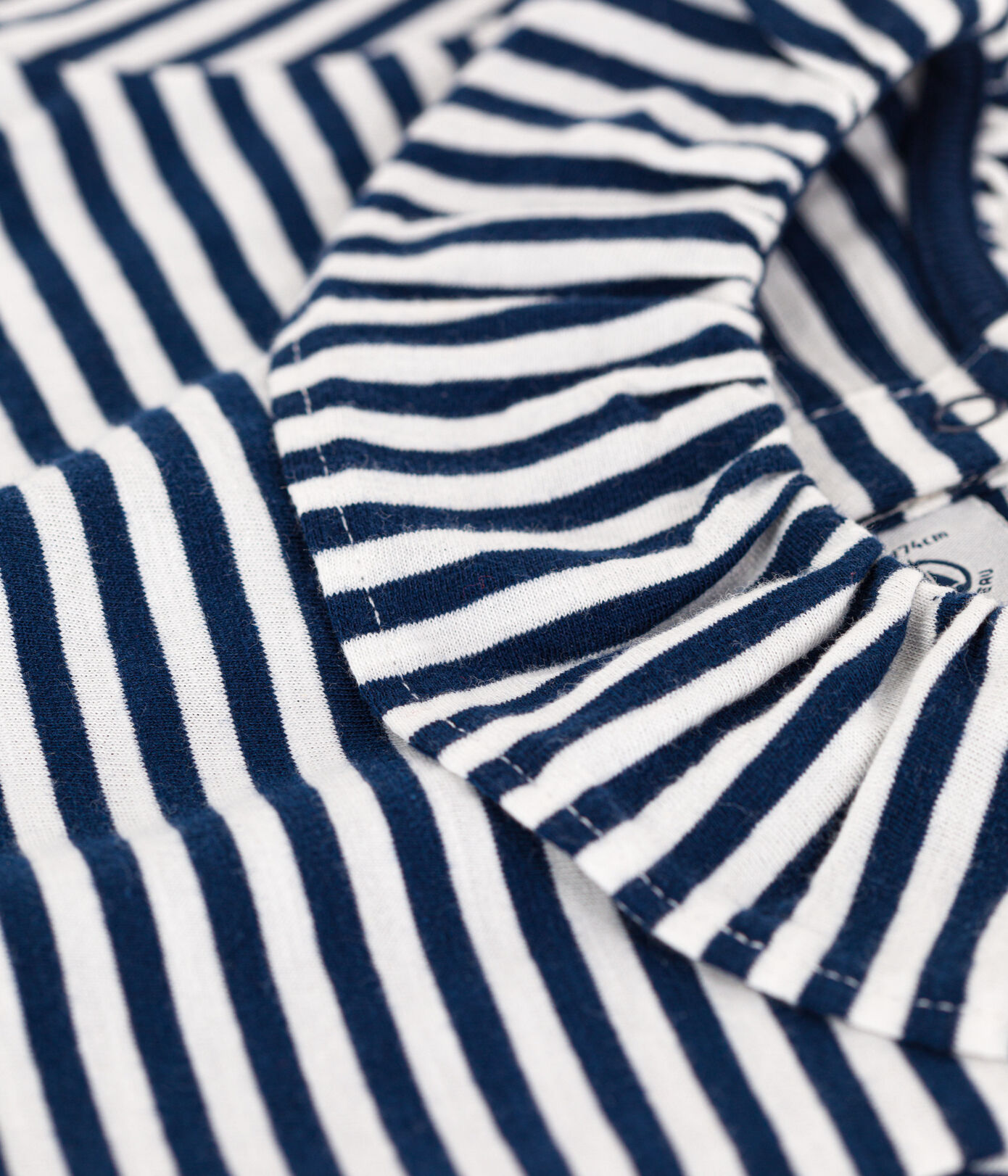 Blouse manches courtes bébé en jersey flammé rayé