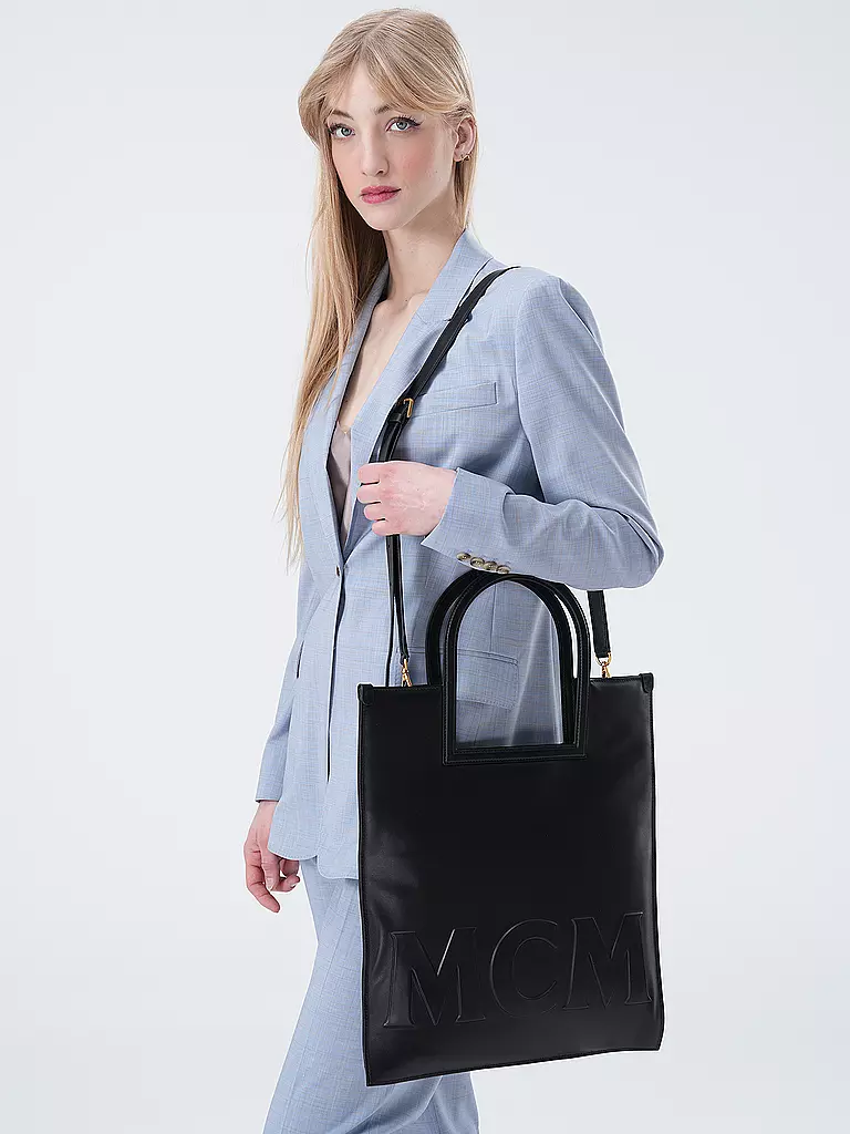 MCM Ledertasche - Tote Bag AREN Medium schwarz