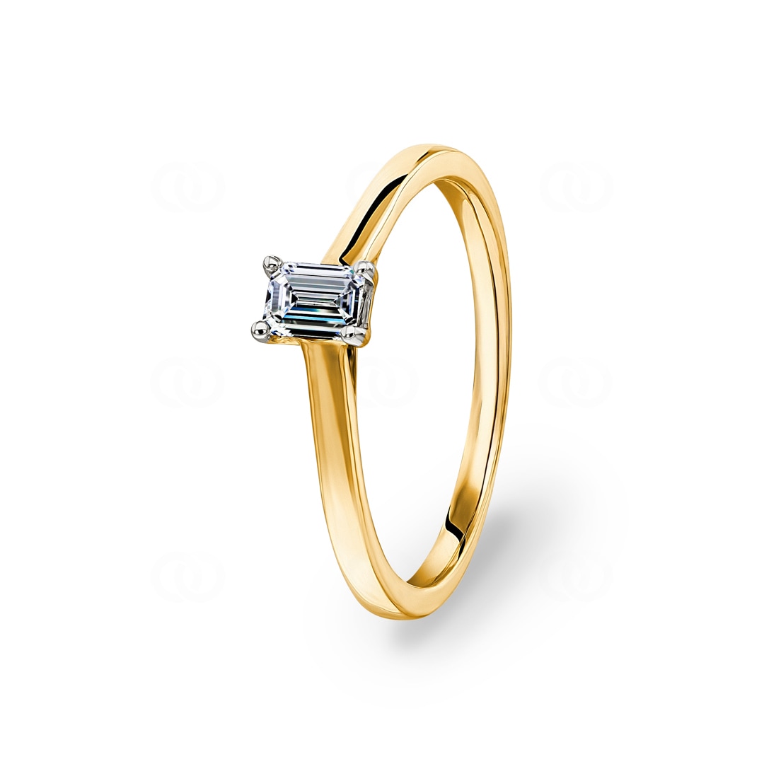 0.25ct Emerald Solitärring 750/18 K Gelbgold