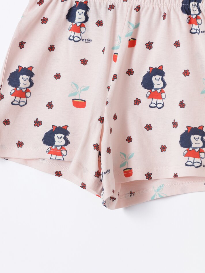 Conjunto de pijama Mafalda Strap - Rosa Pastel