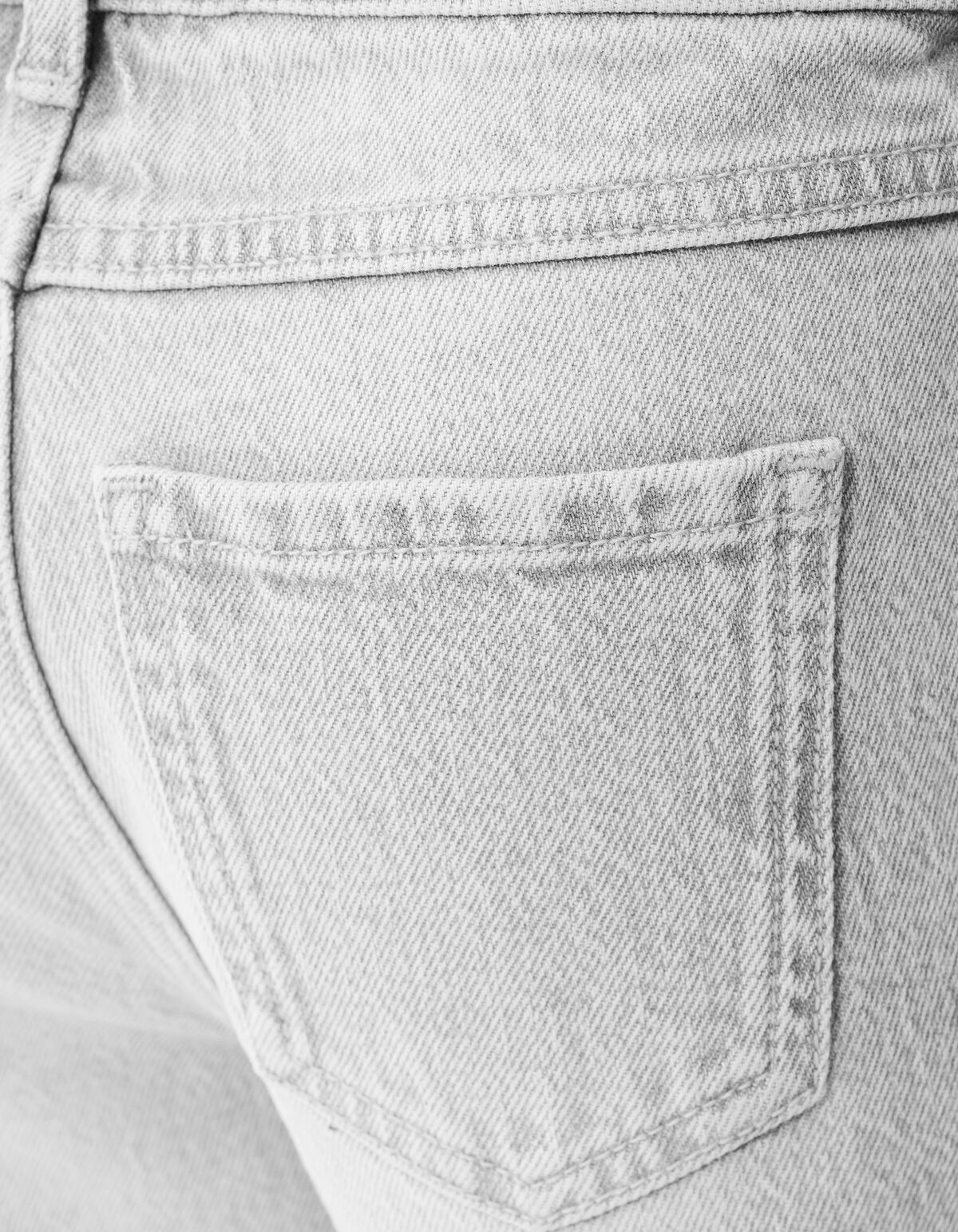 Strass Wide Leg Fit Jeans Lichtgrijs