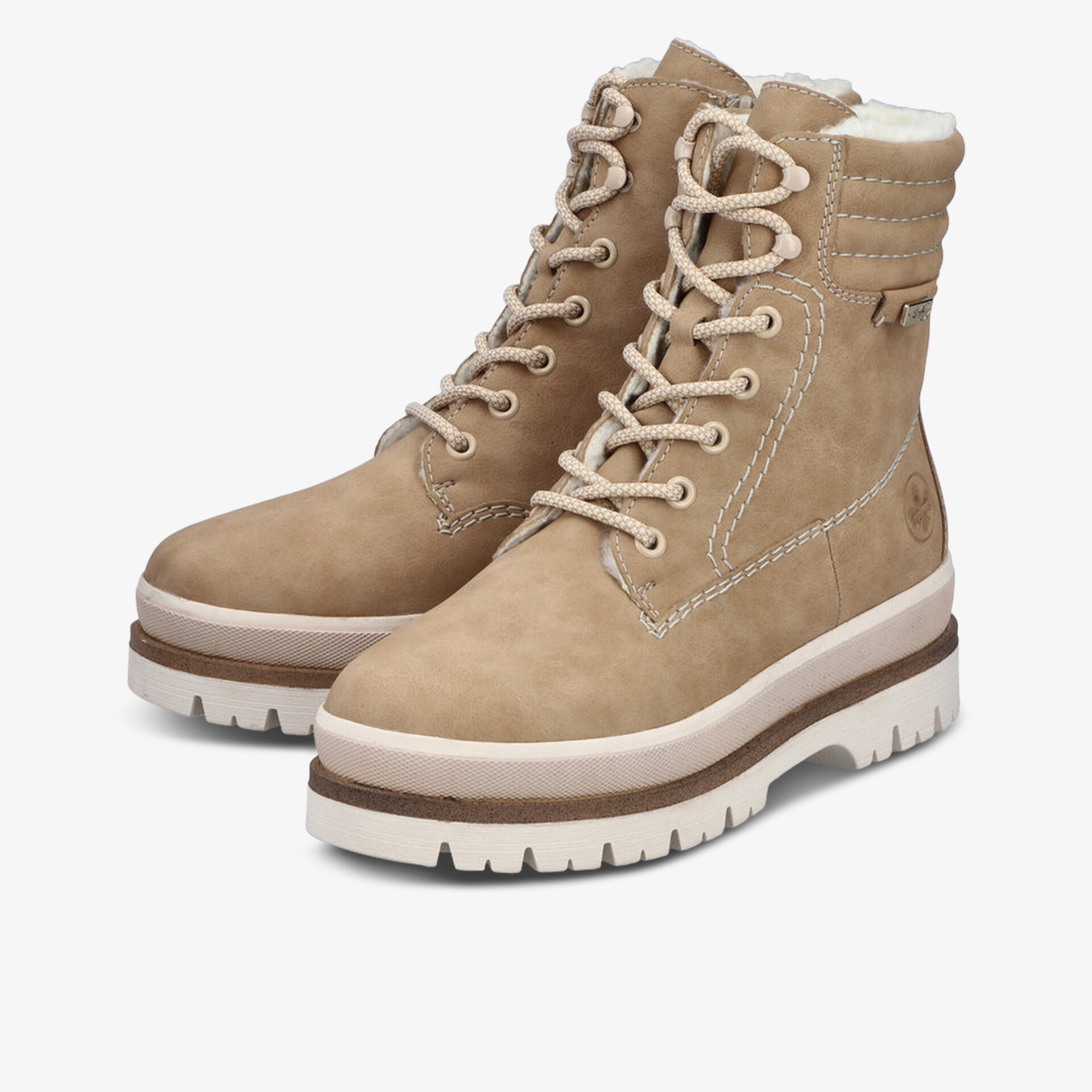 rieker Damen Schnürstiefeletten beige
