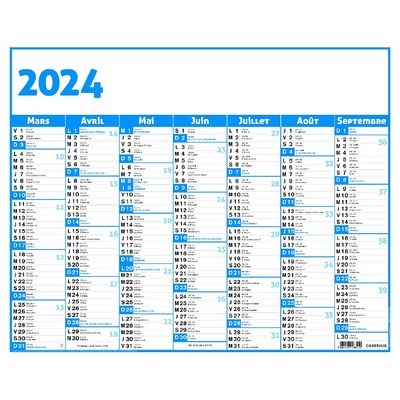 Calendrier Classique - 7 mois par face - 43 x 55 cm - Oberthur