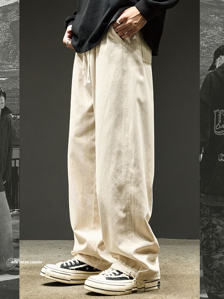 Redsinc - Mid Rise Plain Wide Leg Broek