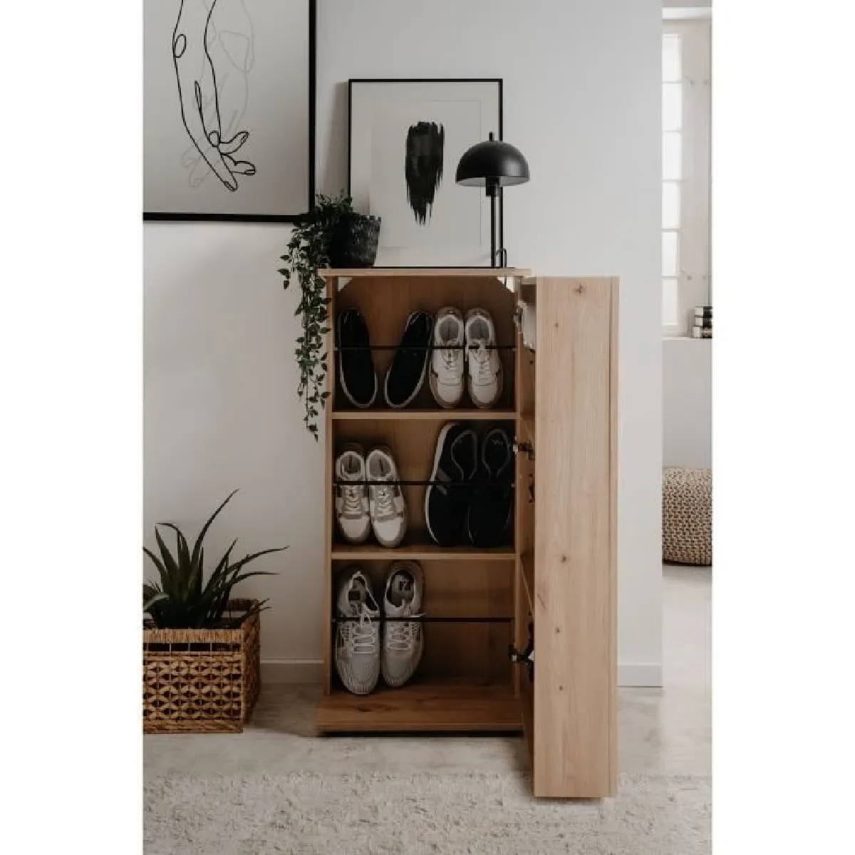 Meuble à Chaussures Satos - Chêne Artisan