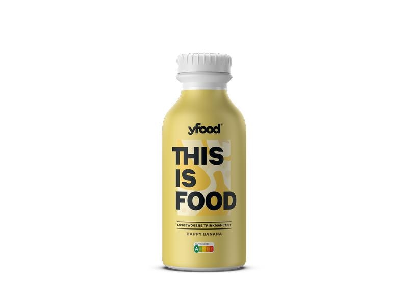YFOOD Trinkmahlzeit Happy Banana 6 x 500 ml Trinkmahlzeit mit Proteinen, Vitaminen & Mineralstoffen