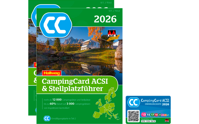 ACSI Stellplatzführer 2026 mit CampingCard Ermäßigungskarte (Deutsch)
