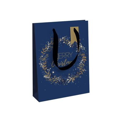 Clairefontaine - Sac cadeau - 26,5 cm x 14 cm x 33 cm - nuit étoilée bleu/or