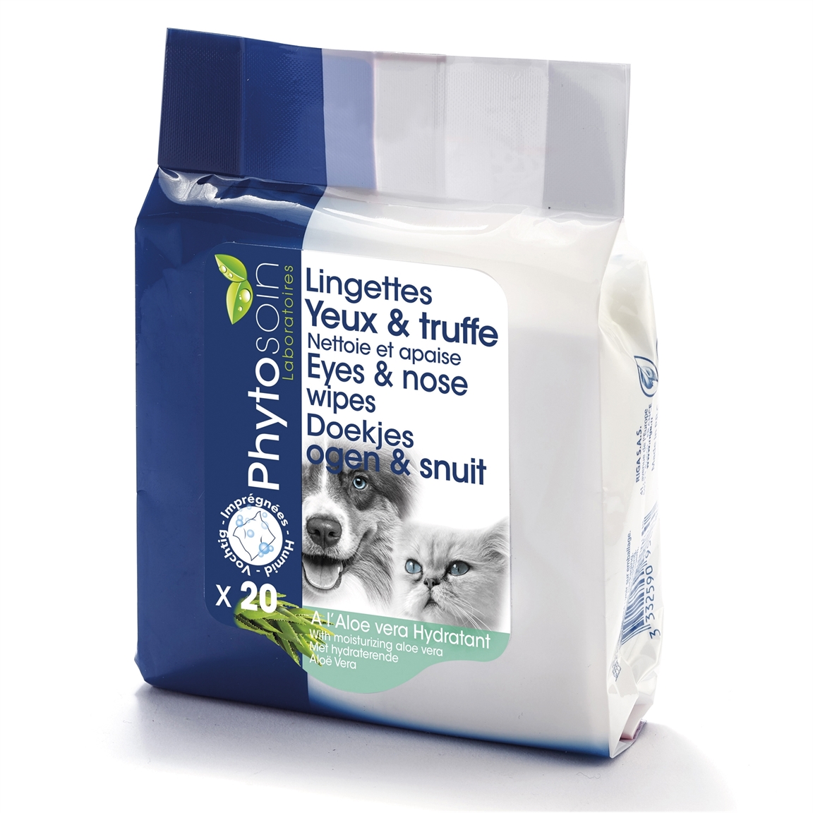 Lot de 20 lingettes hygiène yeux et truffe