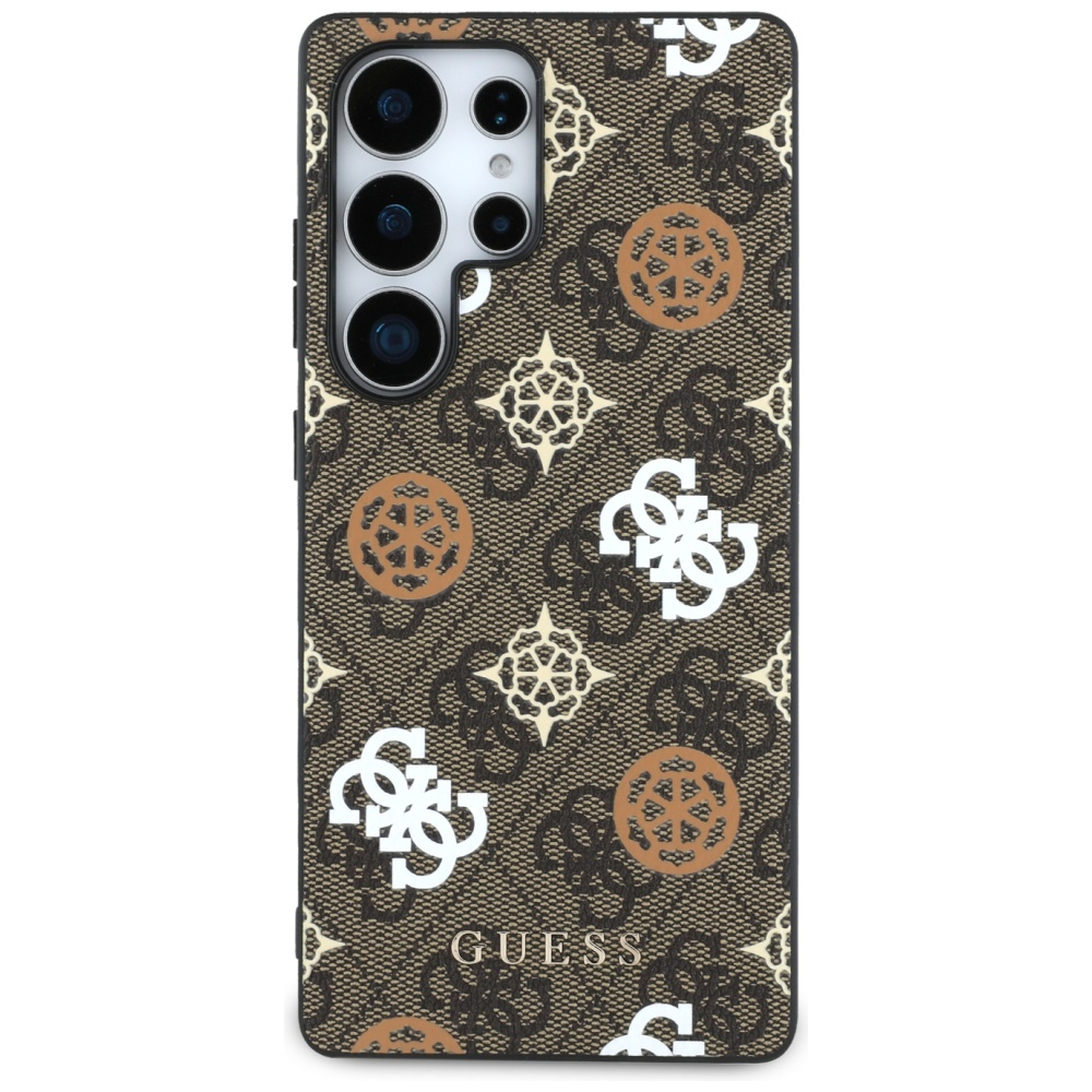 Samsung Galaxy S25 Ultra Leder Hardcase Hülle 4G Printed Colored Peony MagSafe-Modul (GUHMS25LP4PWPW) - Braun