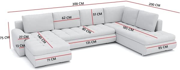 Ecksofa Tokio II mit Schlaffunktion! Best ECKSOFA! Eckcouch mit Bettkasten! Best! (Jasmine 96 + Soft 11 RECHTS), 1.2D x 3W x 0.75H m