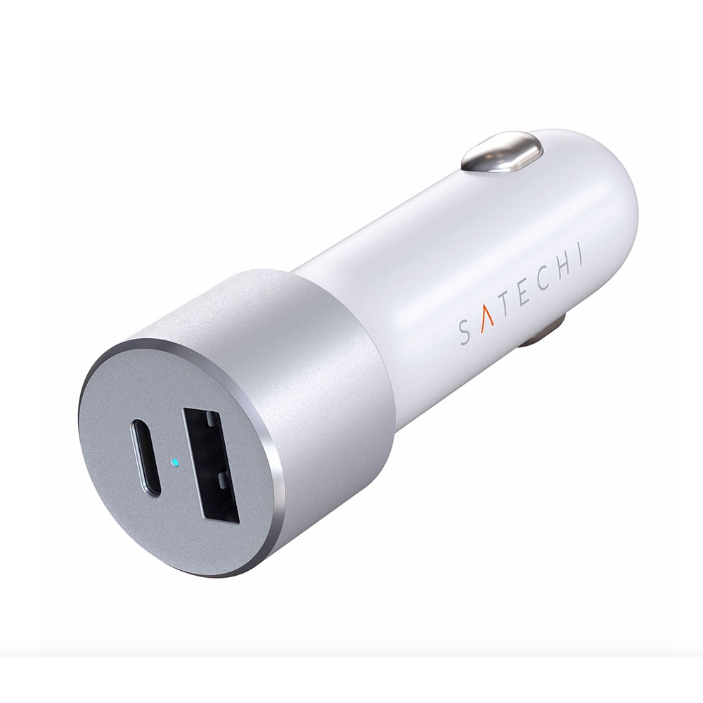 USB / USB C Auto KFZ Ladegerät 72W Power Delivery (ST-TCPDCCS) - Weiss / Silber