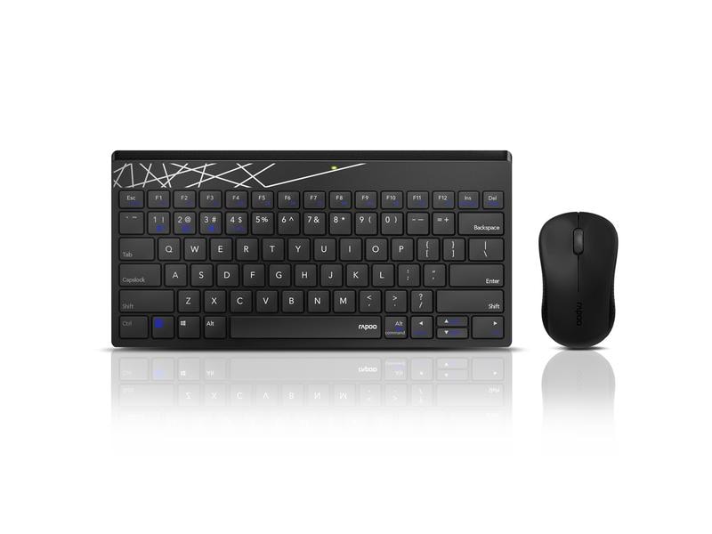 Rapoo Tastatur-Maus-Set 8000M Schwarz/Grau Kabelloses Maus-Tastatur-Set