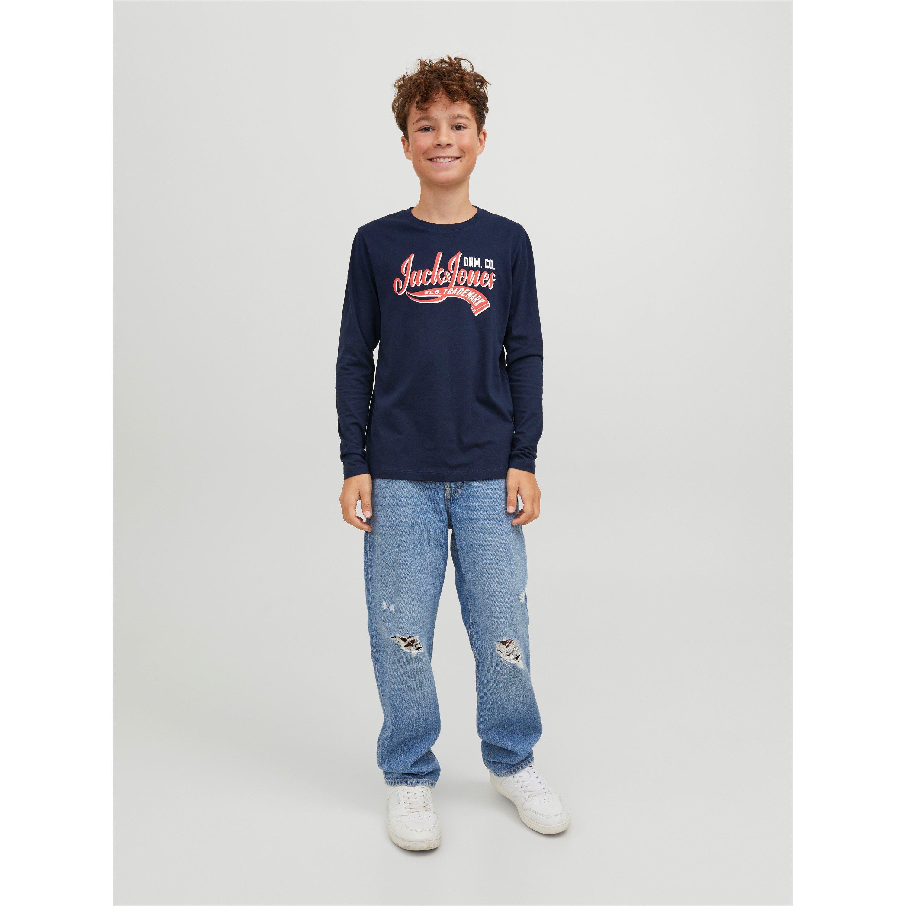 Jack and Jones Long Sleeve Logo T Shirt Junior Boys