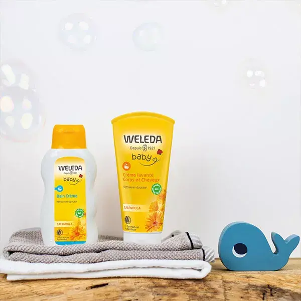 Creme de Limpeza Weleda Baby com Calêndula para Cabelo e Corpo 200ml